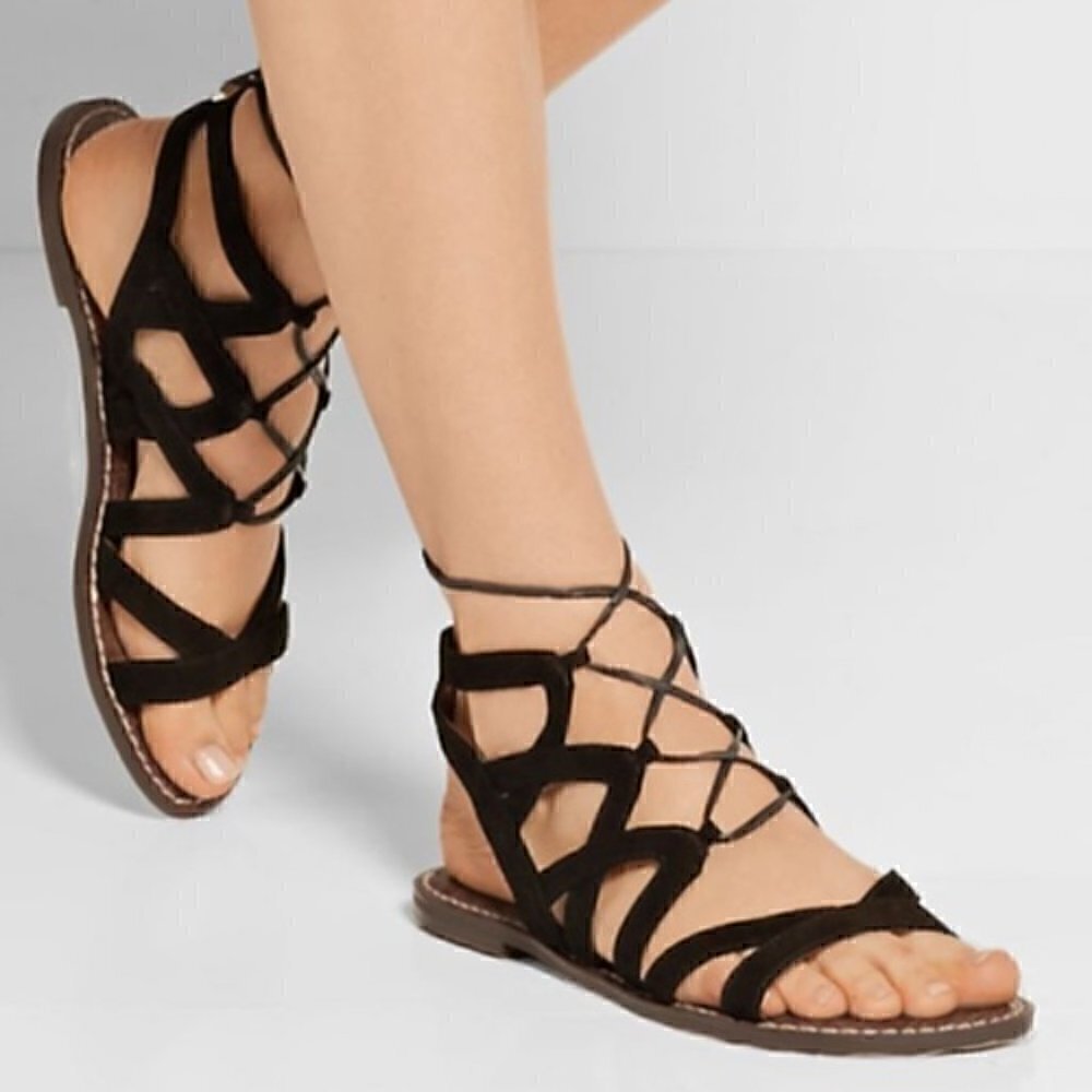 Sam Edelman Black Gemma Lace Up Gladiator